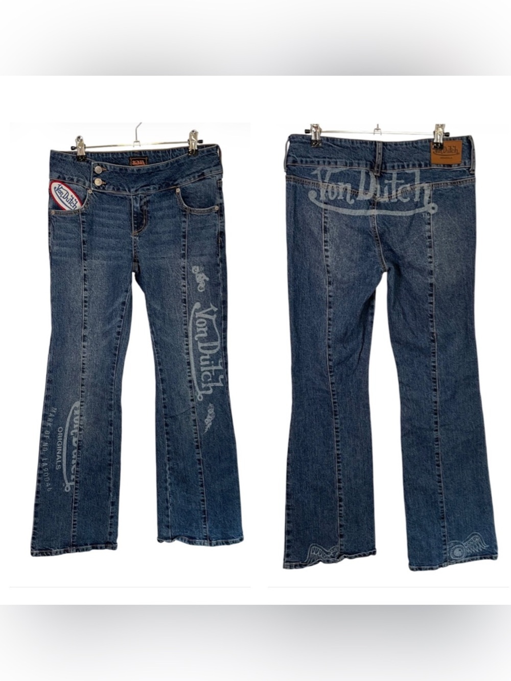 Von Dutch Low Rise Jeans with Logo Patch